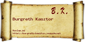 Burgreth Kasztor névjegykártya